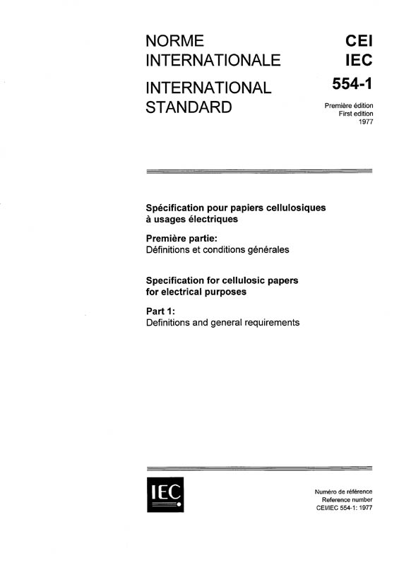 Cover IEC 60554-1:1977